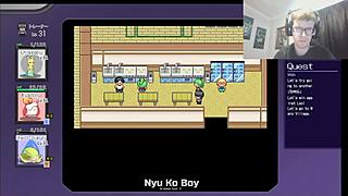 accidents lead to encounters at indoor pool in pokemon parody hentai game