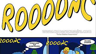 Cartoon parody of The Simpsons with a police encounter story