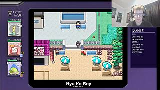 accidents lead to encounters at indoor pool in pokemon parody hentai game