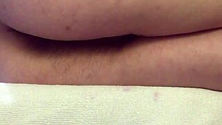 very hairy teen pussy pulsates in close-up during real hands-free orgasm.