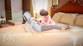 Anime hentai futanari games with sexy girl doing blowjob, cowgirl, and anal in wild positions!