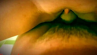 quick BATHROOM FUCK on the washing MACHINE with MONSTER COCK CREAMPIE