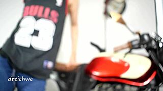 Motorcycle sex with moaning and anal