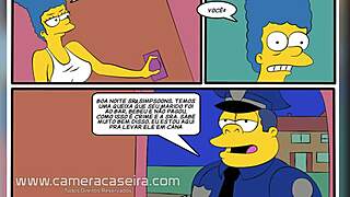 Cartoon parody of The Simpsons with a police encounter story