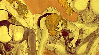 Vintage Erotic Illustration Unveils Steamy Retro Anime Action!