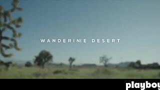 Perfect brunette Alexandra Tyler poses outdoor with stunning boobs