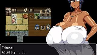 tanned girl natsuki in hentai game episode 7 where men admire her