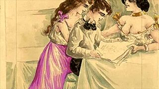 Vintage Erotic Illustration Showcases Timeless Sensual Art in Classic Cartoon Style.