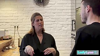 Welcome to the Neighborhood as Ladylyne Sucks and Rides Her Guest’s Big Cock