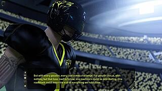 chained teen gets her tits fucked by big cock in 3d hentai game