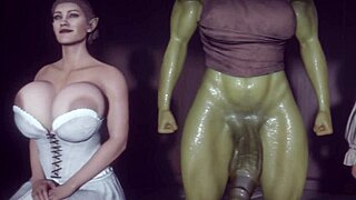 oh wow, animated futa orc-girl bangs and cums hard on bitch