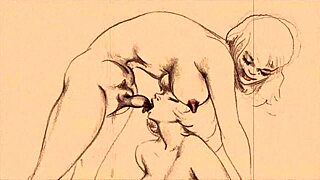 Vintage Erotic Illustration Showcases Timeless Sensual Art in Classic Cartoon Style.