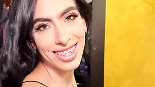 Cute Latina Feels Passion Sucking Big White Cock