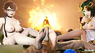 Bayonetta's big tits deepthroat hentai!