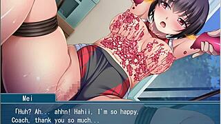 cosplay girl trains in bondage and fingering game