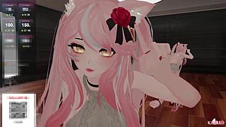 catgirl gets vibed and fucked by simps in anal creampie