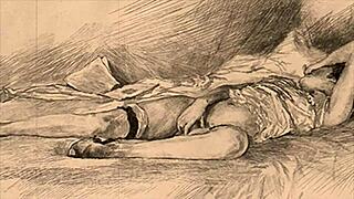 Vintage Erotic Drawings with a Seductive Retro Anime Flair