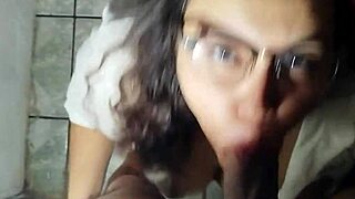 man, watching this nerd get her face fucked and covered in cum is wild!