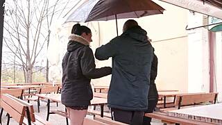 Linda Del Sol boldly drinks piss in a wild public Czech anal scene.