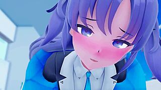 Yuuka gets wild with her teacher in steamy hentai action