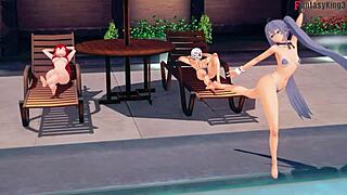 Roxy Gets Fucked By Eris Intensely On Pool In Mushoku Tensei