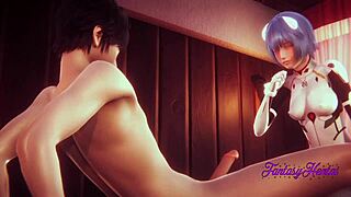 Evangelion Hentai 3D - Rei Ayanami Bangs Shinji Hard