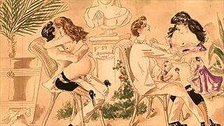 Vintage Erotic Drawings Featuring Antique Cartoon Characters