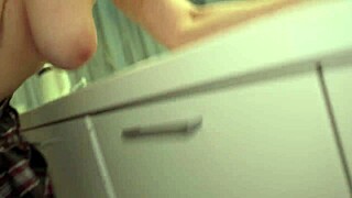 Stepmom lured stepson in the kitchen for a steamy session. Did she expect that rough anal pounding?