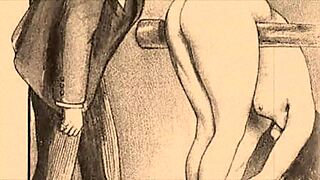 vintage erotic illustration from a classic anime collection