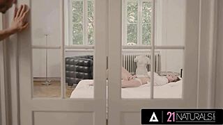 Petite teen Stacy Cruz teases her man in the shower.