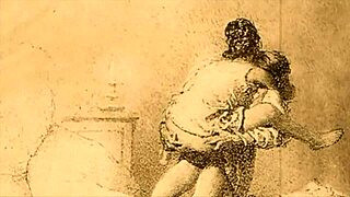 Vintage Erotic Illustration Showcases Timeless Sensual Art in Classic Cartoon Style.