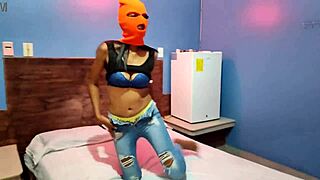 my brunette stepsister wants halloween fun in a hotel bed