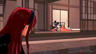 Eris and Roxy's intense threesome in Mushoku Tensei.