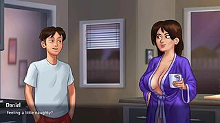 Beautiful stepmom indulges in naughty shower sex with son