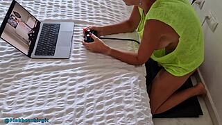 Blonde MILF Moans Riding Sybian, Watching Her Own Video! 😍