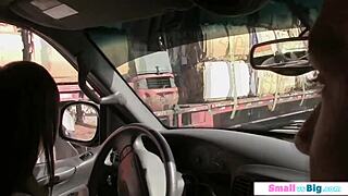 Student driver eagerly sucks instructor's massive cock during private lesson