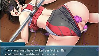 cosplay girl trains in bondage and fingering game