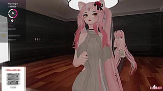 catgirl gets vibed and fucked by simps in anal creampie