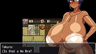 tanned girl natsuki in hentai game episode 7 where men admire her