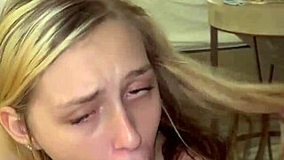 Bride of Chucky Lookalike Gets Deepthroat in Homemade Interracial Hotel Scene Pt 2.