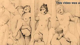 Vintage erotic illustration with sensual antique charm