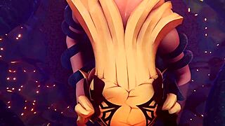 Delivery for Fischl turned into a wild 3D hentai encounter with massive tits on display