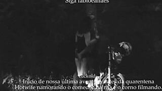 a wife shows off outdoors