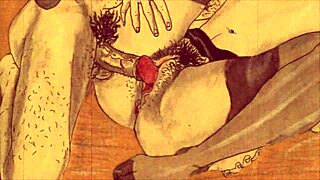 Vintage Erotic Illustration Unveils Steamy Retro Anime Action!