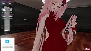 catgirl gets vibed and fucked by simps in anal creampie