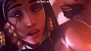 Pharah from Overwatch takes it hard in 3D animation