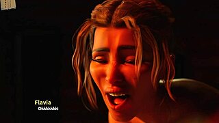 What happens in free will 18's big tits hentai game?