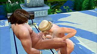 Whoa, Sims 4 Parody with Egyptian Twist and Wild Interracial Blowjob Action!