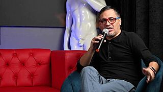 Sara Blonde rides a fan’s huge cock while her cuckold husband watches on Juan Bustos Show