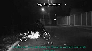 a wife shows off outdoors